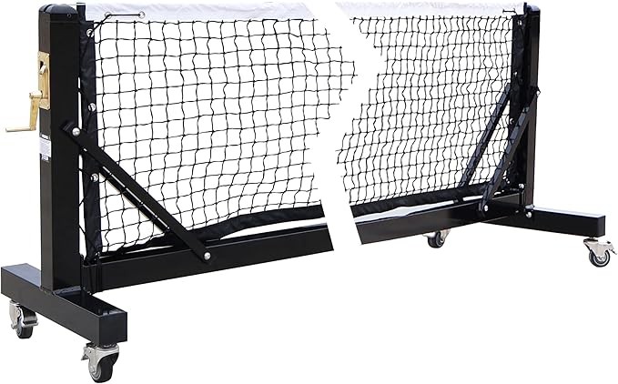 Portable Pickleball Posts for Practice, Pickleball Net Post System with 5wheels, 22FT Regulation Size Aluminum Alloy Frame,Internal Winder - Easy Court Set up & Indoor/Outdoor, Backyard